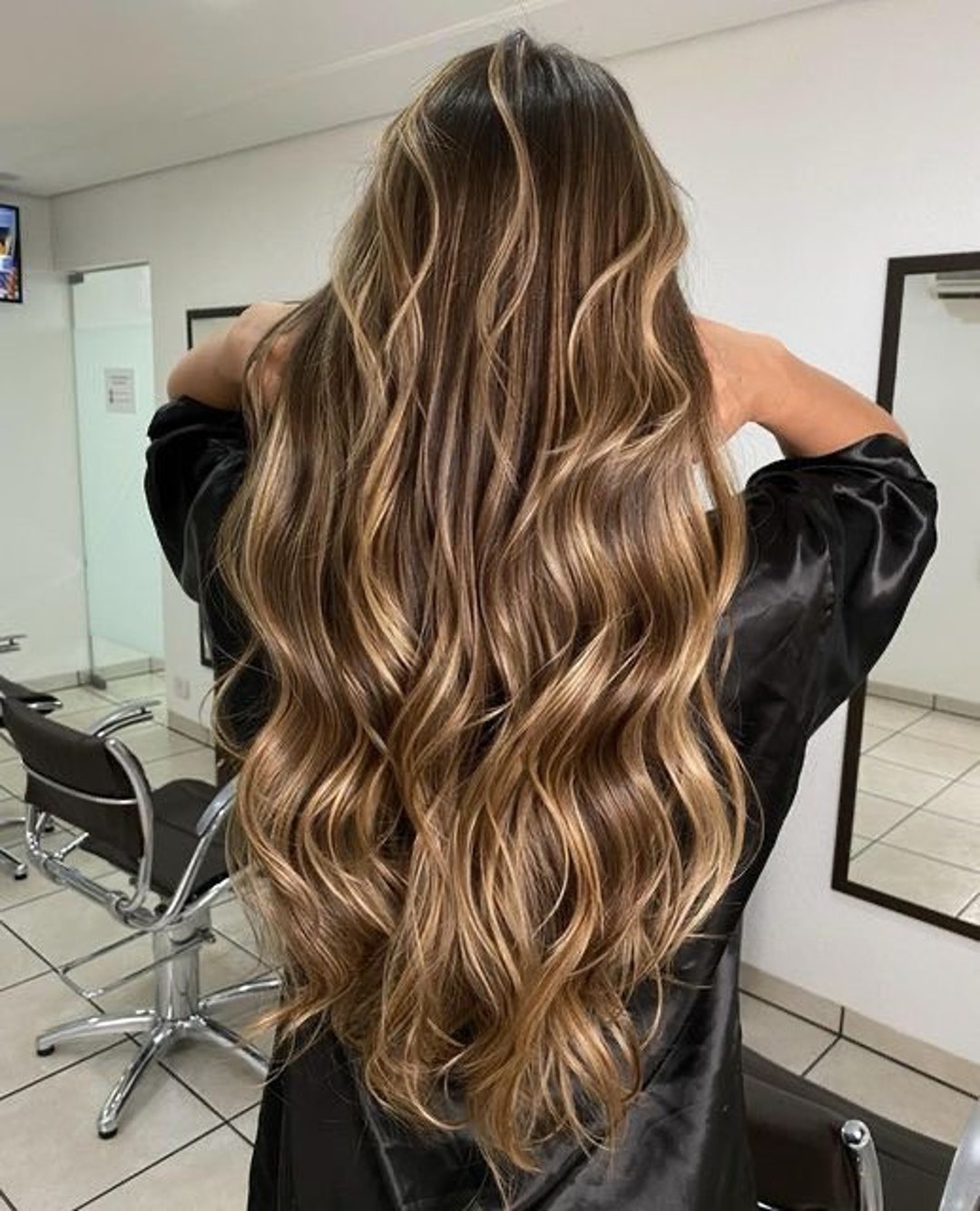 Brown Balayage Long Layered Hair Blonde Moneypieces Loose Wavy - Etsy Australia Brown Balayage Long Layered Hair Blonde Moneypieces Loose Wavy - Etsy Australia