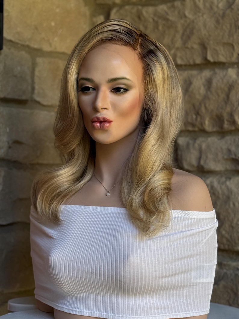 LISA | 100% Virgin Human Hair Lace Top Wig | Creamy Sun-Kissed Blonde image 3