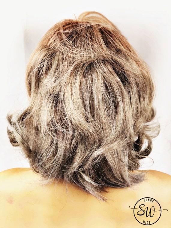 Cool Brown Roots W Ash Gray Balayage Highlighted Hair Lace Front Wig