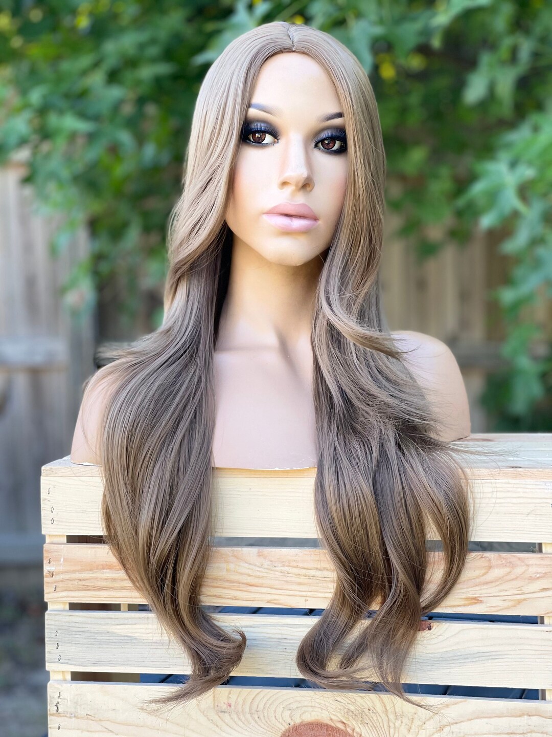 Serene Ash Brown Wig View Photography Serene Ash Brown Wig View Photography