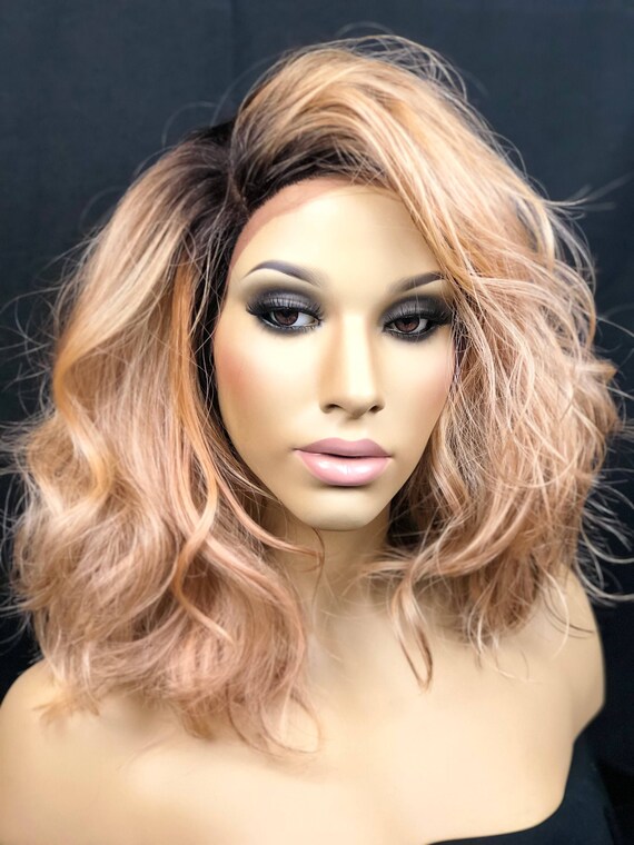 Blonde messy shared curly