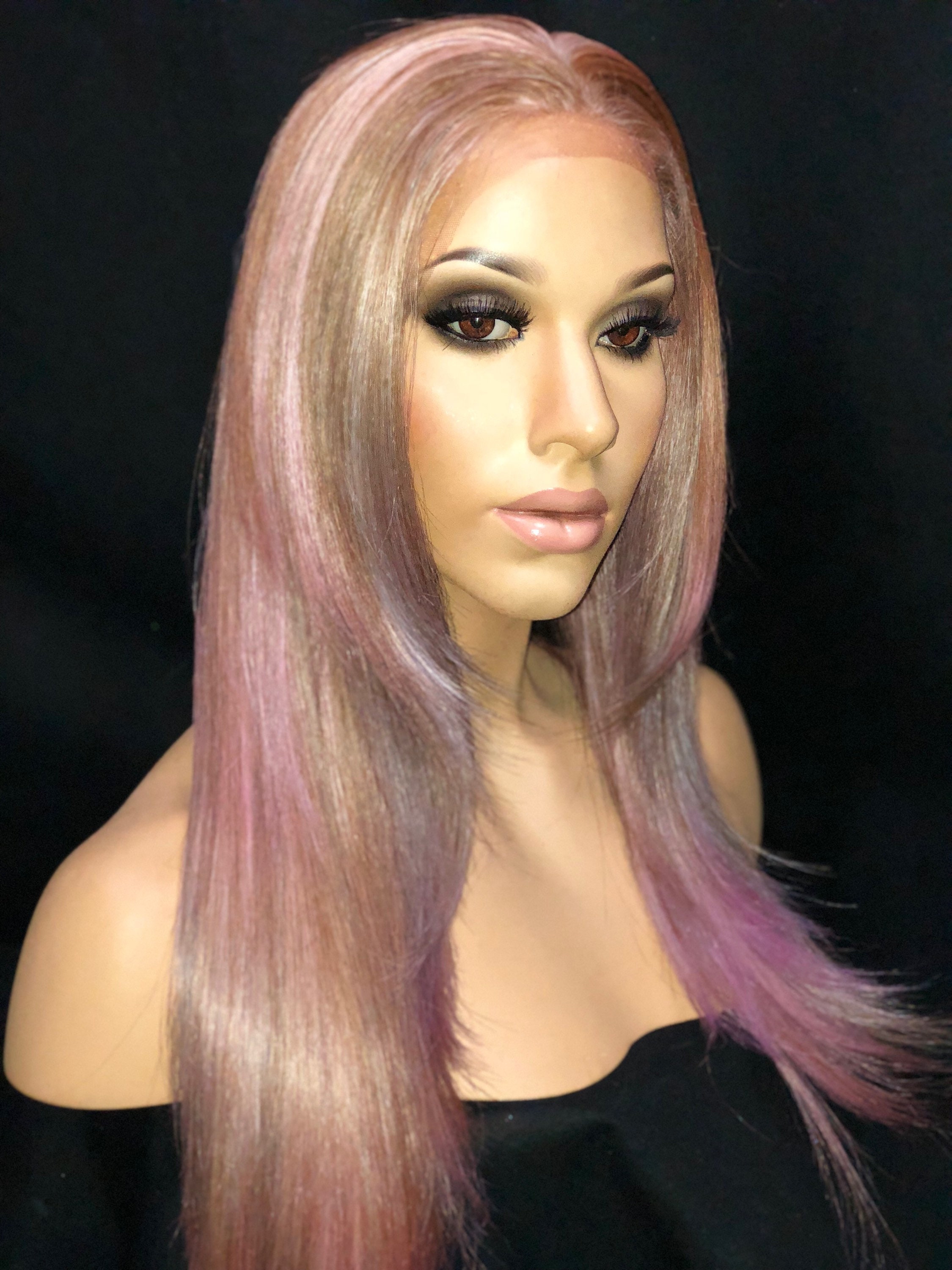 Rainbow Unicorn Pastel Pink Purple Blue Blonde Hair Wig Etsy
