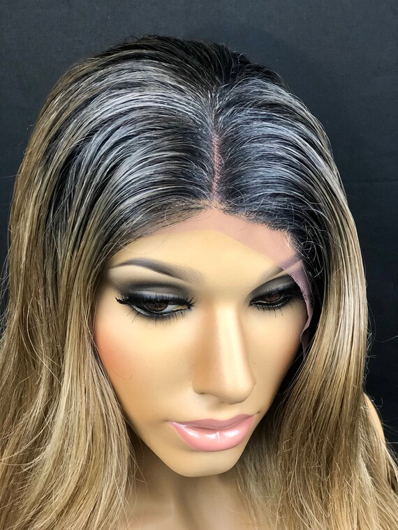 Blonde Ombre Hair Color Balayage Highlights Dark Blonde Hair With Vanilla Highlights Human Hair Blend Lace Front Wig