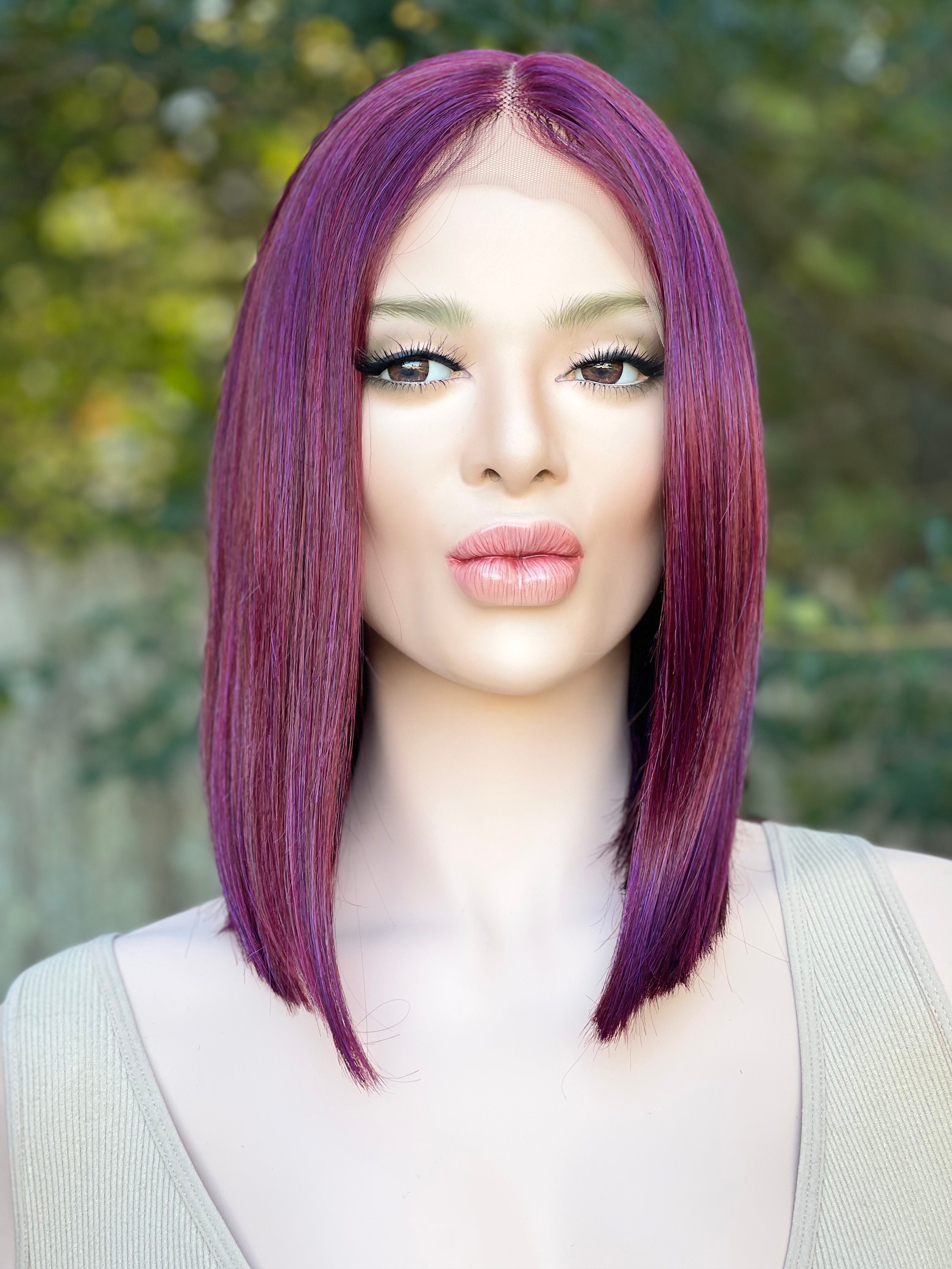 Short Purple Wig - Etsy Short Purple Wig - Etsy