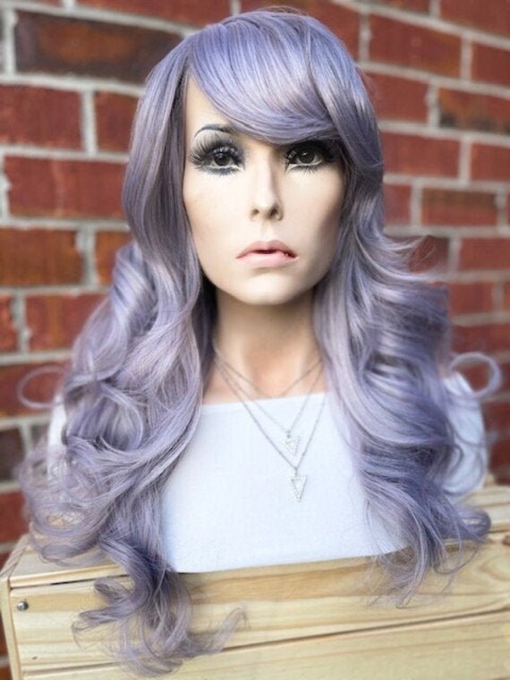 Purple Hair Wig / Light Purple Full Wig / Lavender Purple Wig Etsy