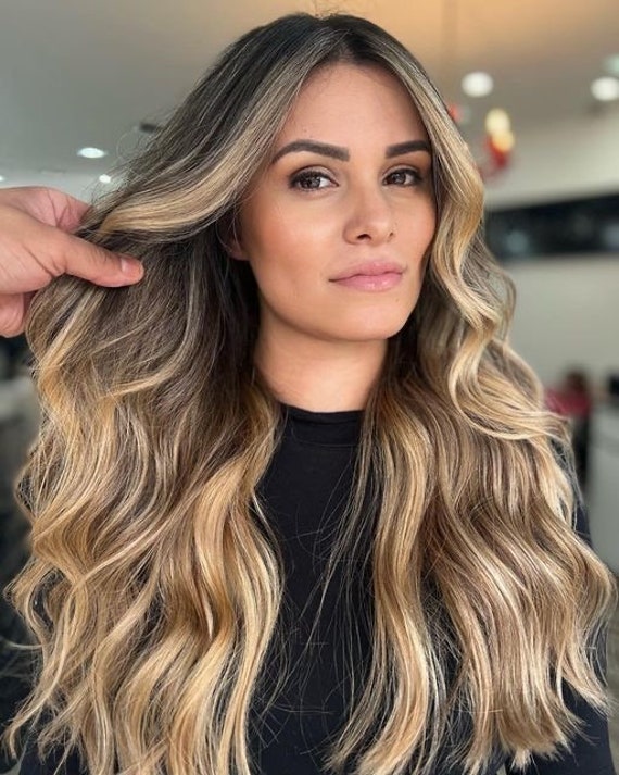 150% Virgin Human Hair Blonde With Brown Balayage Ombré Root - Etsy Singapore 150% Virgin Human Hair Blonde With Brown Balayage Ombré Root - Etsy Singapore