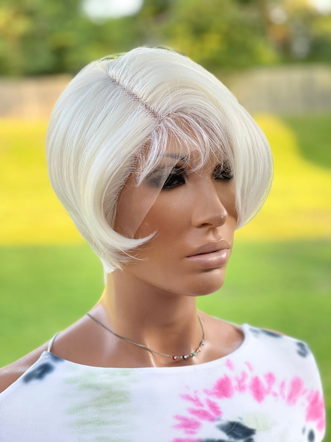 White Platinum Wig Short White Pixie Wig Platinum Tapered Etsy