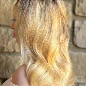 LISA | 100% Virgin Human Hair Lace Top Wig | Creamy Sun-Kissed Blonde image 8