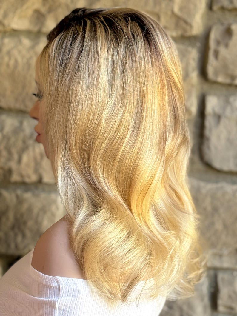 LISA | 100% Virgin Human Hair Lace Top Wig | Creamy Sun-Kissed Blonde image 8