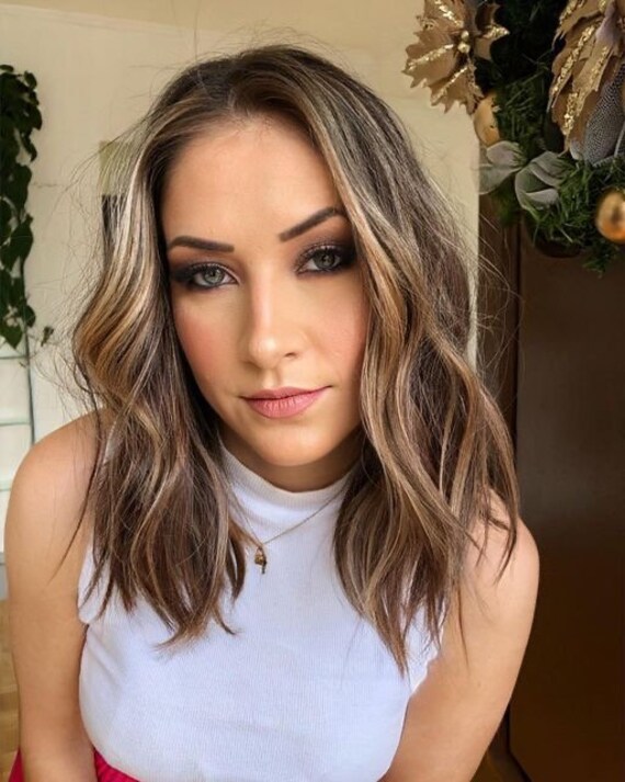 Brown Wavy Bob With Long Blonde Creamy Balayage Highlights 100 Virgin Human Hair HD Invisible Lace Front Luxury Wig 150 Volume Density Etsy