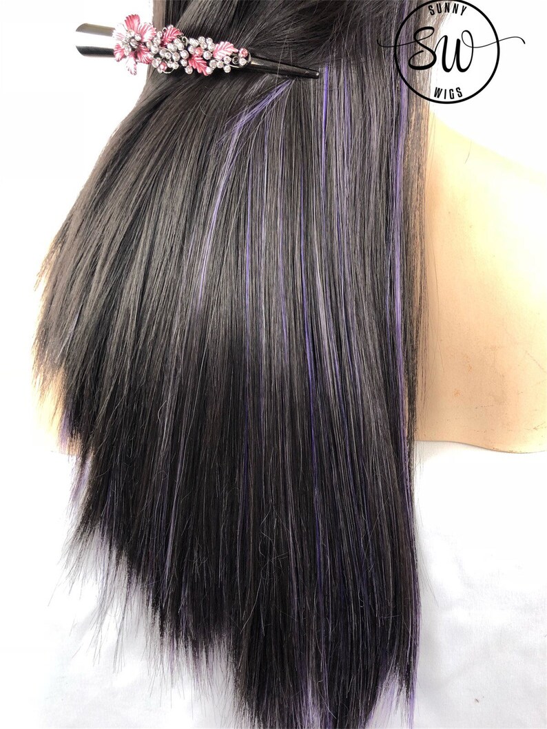 Black W Purple Peekaboo Ombre Hand Tied Monofilament Lace Etsy