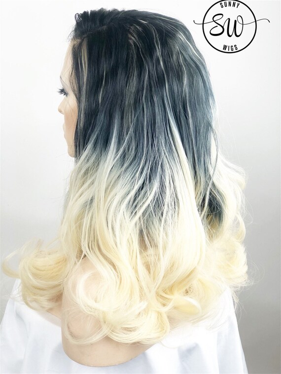 Spitze Vorne Perucke Helle Blonde Lockige Bob Dark Ombre Verwurzelt Haar Monofilament Spitze Frontal Perucke