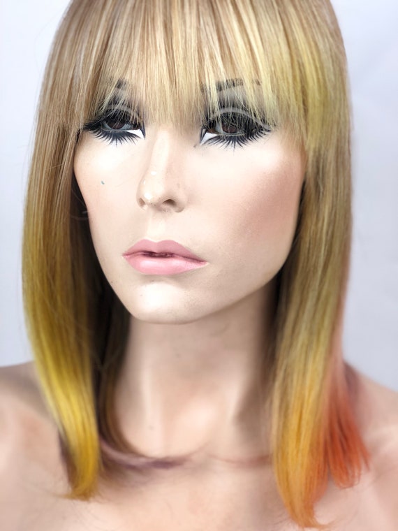 Blonde Mermaid Style Multi Color Short Bob Etsy