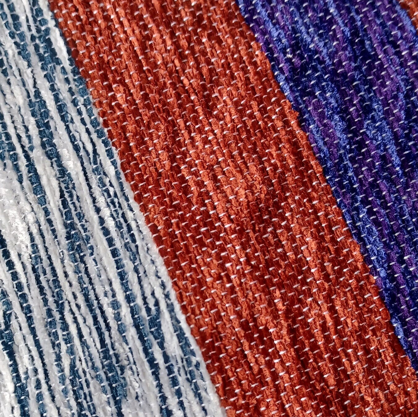 Dark Teal, Terra Cotta, & Royal Purple King Velour Blanket