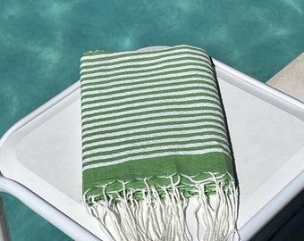 Elegant High Quality Lime Green Honeycomb bath and beach Towels, 38x78 inches Organic Cotton Soft Picnic Blanket, Handmade scarf gift