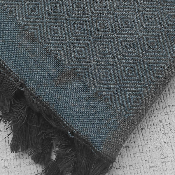 Sofra Textiles Navy Blue Handmade Kashmiri Pashmina Scarf and Shawl, Diamond Pattern, Pure Cashmere Cotton, Perfect Scarf for Travel & Beach