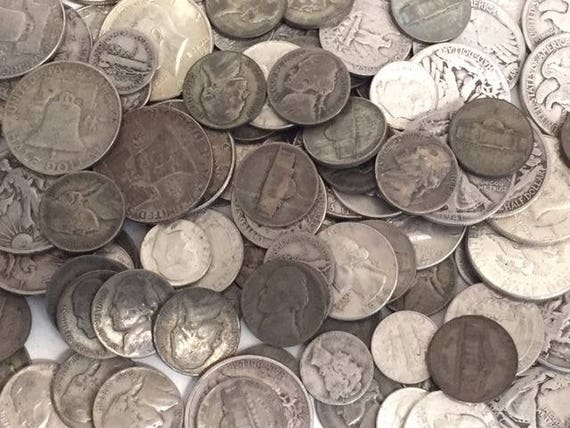 MINTED PRE 1965 1//4 TROY POUND LB BAG 90/% SILVER COINS KENNEDY ROOSEVELT U.S