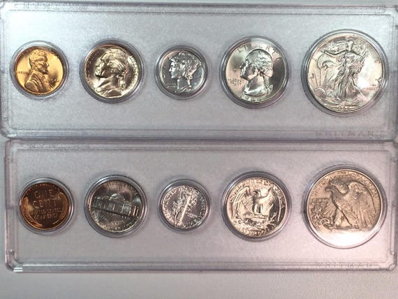 50 pcs Ch Gem BU Red Lincoln Cent P /& D Mint set Tokens