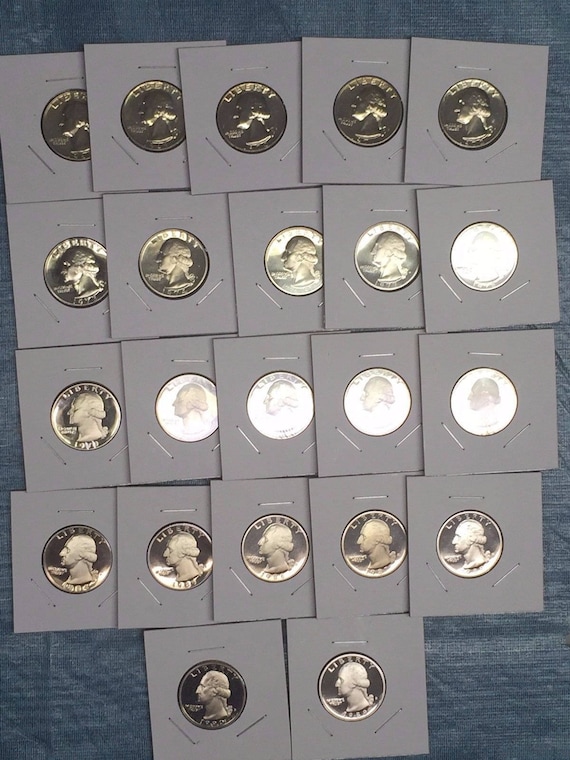 ESTATE LOT 100 GEM PROOF US COINS $25 FACE+DCAM+STATE+SILVER+1950s+NO CENTS#/%33