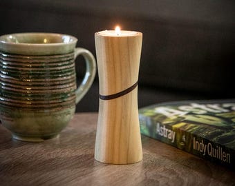 Tealight candle holder - Made from Poplar with Padauk accent