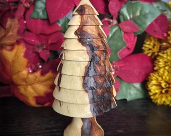 Hickory wood turned Christmas tree
