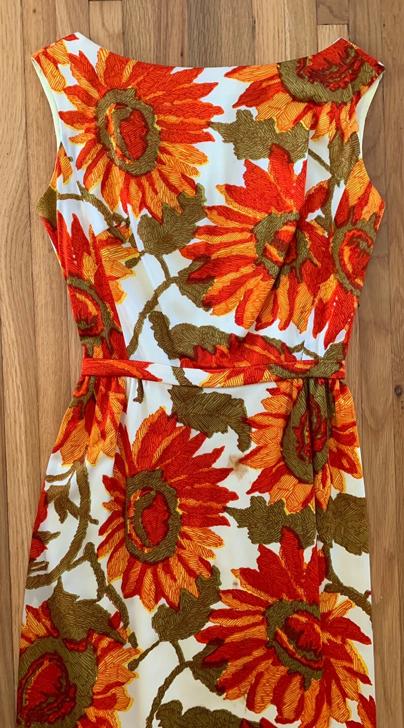 1960/'s sunflower print mod gown by Jay Herbert