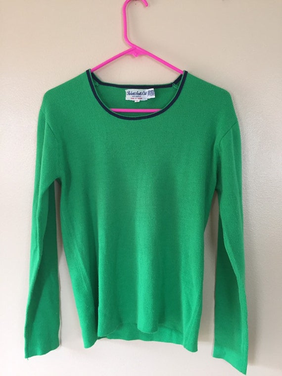 bright green sweater