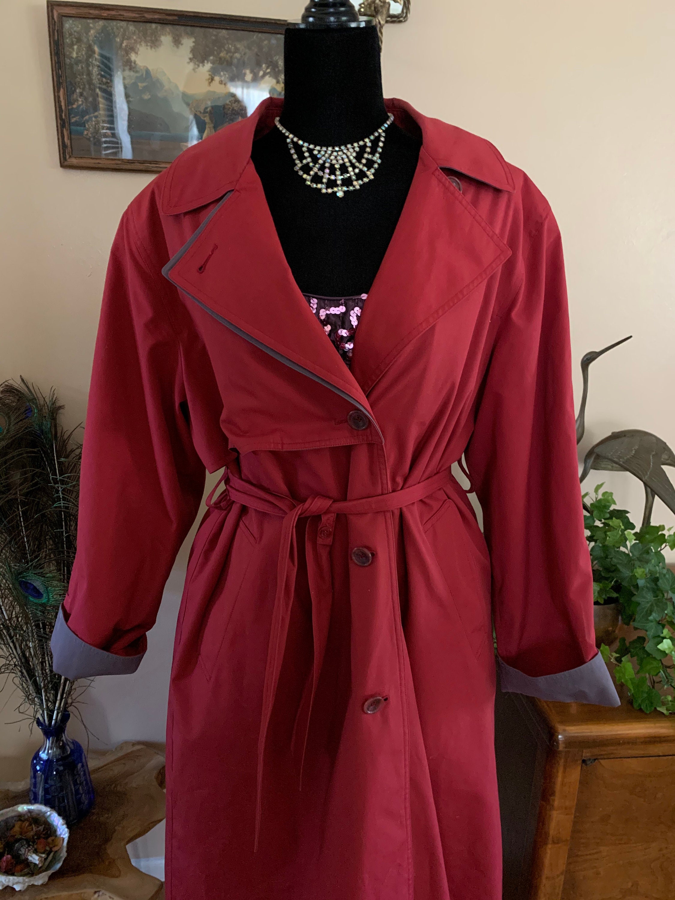 Vintage London Towne Hooded Trench Coat Etsy
