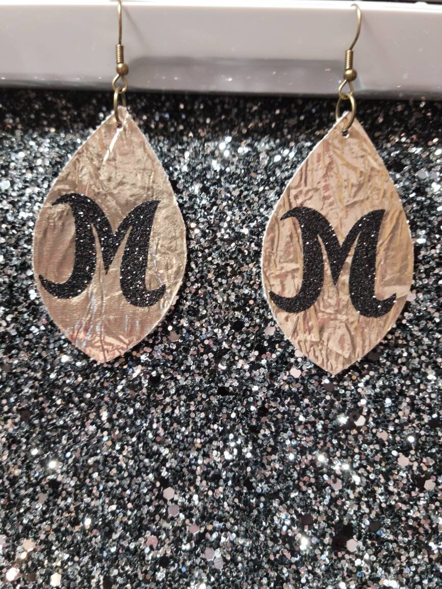 Faux leather earrings Etsy