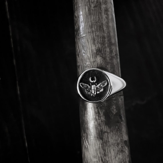 Buy Remains Jewelry Cicada Black Signet Ring Sterling Silver 925