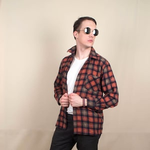 90s Vintage Plaid Flannel Shirt for Men Check Tartan Shirts Grunge Clothing Unisex for Men Women Gift for Him Boyfriend Lumberjack Oversized