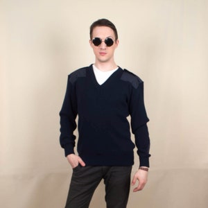 Wolle Mischung Armee Pullover für Männer, gerippten Militär Pullover, Wolle Pullover Männer, 90er Jahre Vintage Warmer Ski Pullover, Soldaten Geschenke Polizei Kleidung