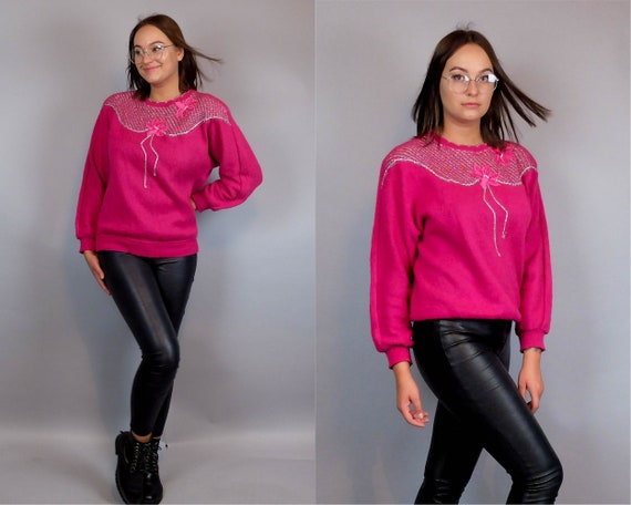hot pink womens sweater