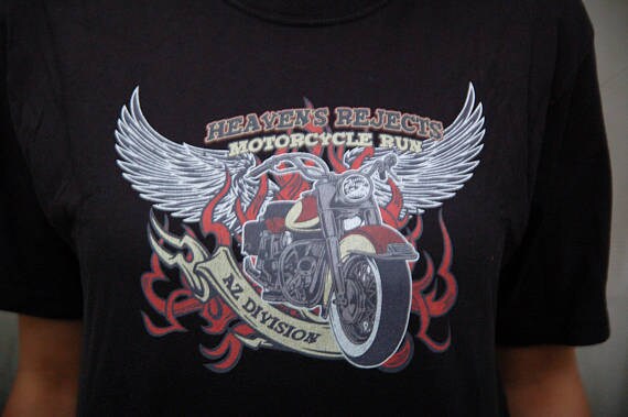 Motorcycle T-Shirt 90s Vintage, Biker Black Motor… - image 3