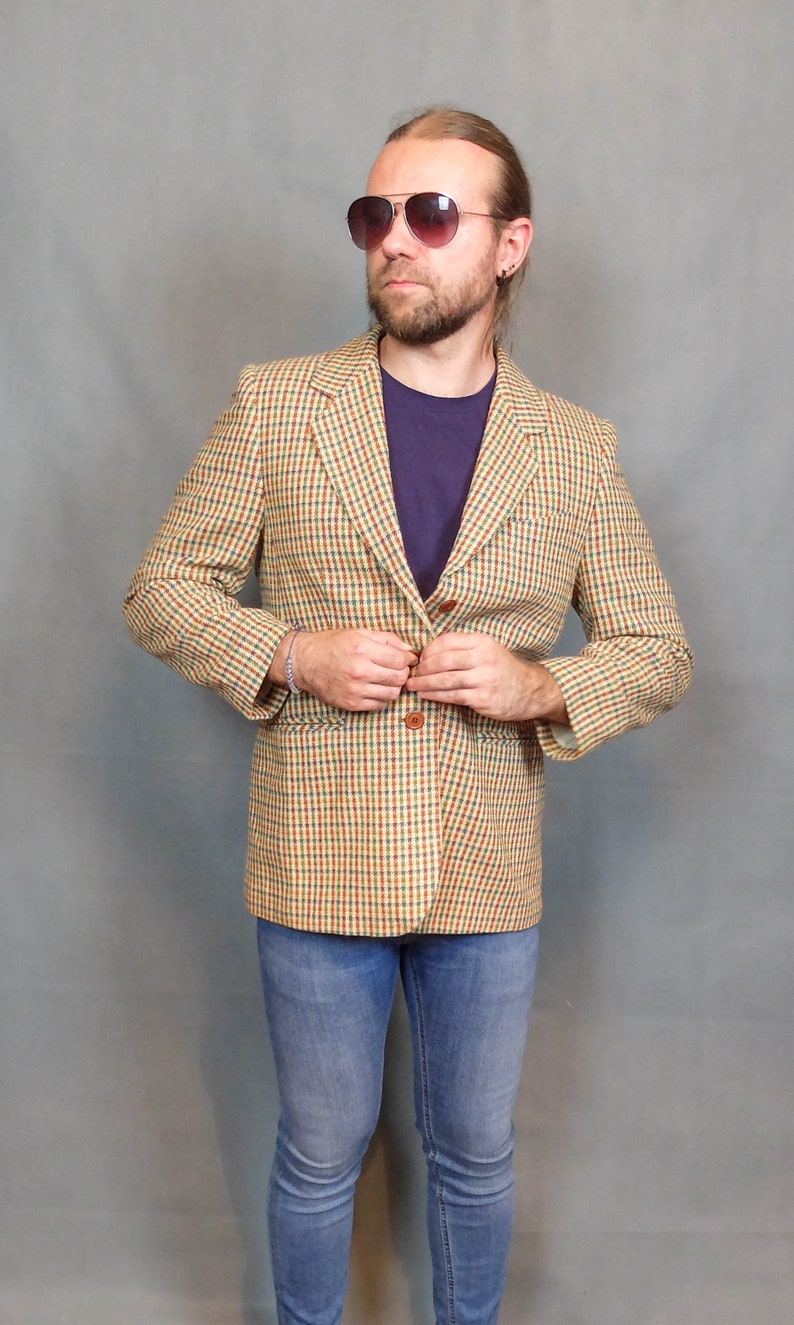 70s Mens Jacket Plaid Sports Coat Brown Vintage Tweed Jacket | Etsy