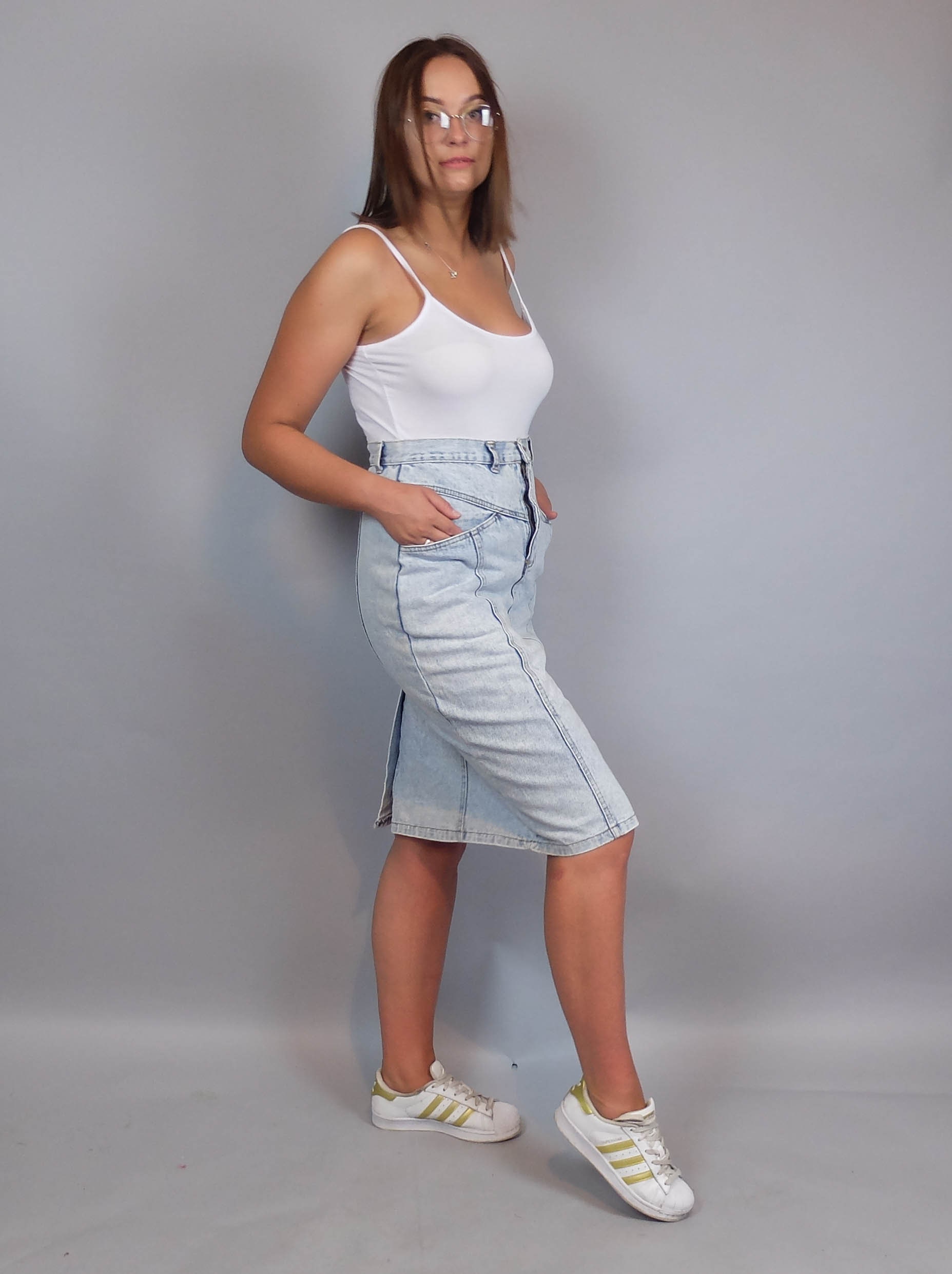 Jupe Crayon Denim Desperado - Acid Wash Blue - Taille 4-S - Haute Taille - NEUF