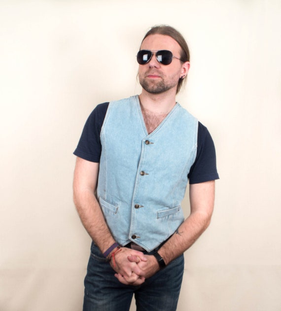 men's sleeveless denim jacket