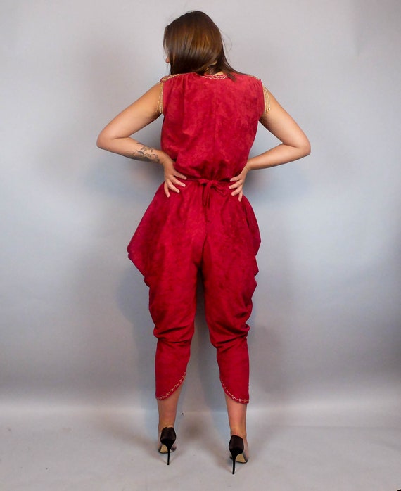 70s Vintage Oriental Style Harem Pants Boho Overa… - image 4