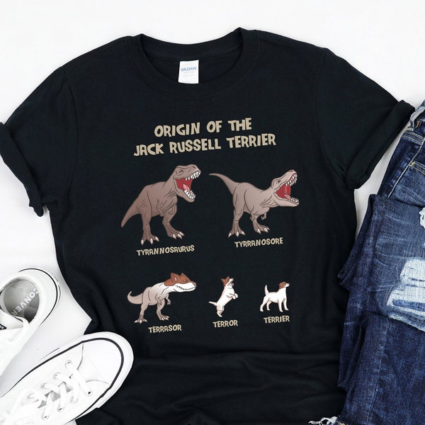 Origin of the Jack Russell Terrier | Funny Dog Evolution | JRT History | Dogs Meme | T-Shirt | Tank Top | Hoodie | Mens | Womens | Kids