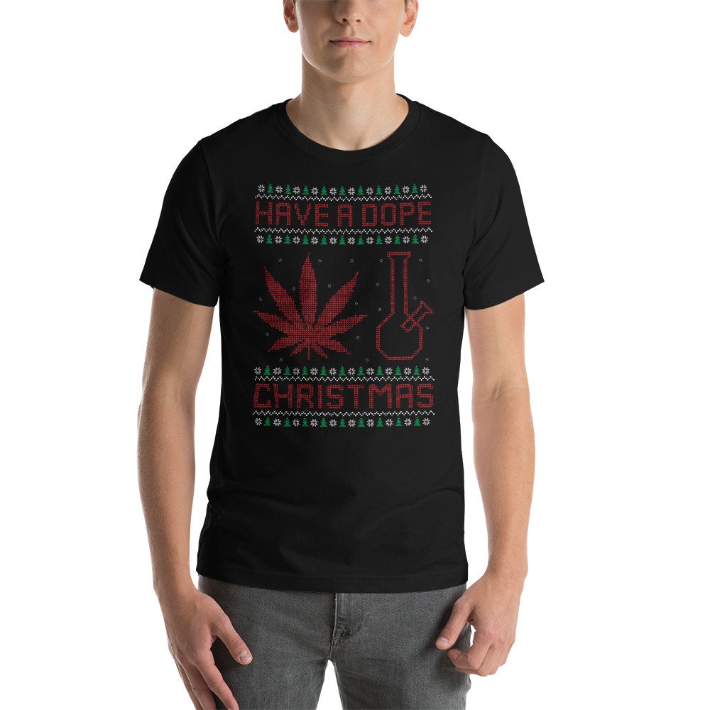 Stoner Friends Who Needs Enemies Ugly Christmas T-Shirt 