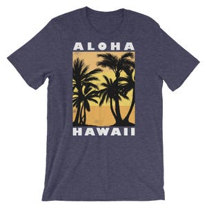 Aloha Beaches Hawaii T-Shirt Vintage Palms Shirt Vacation Gift image 4