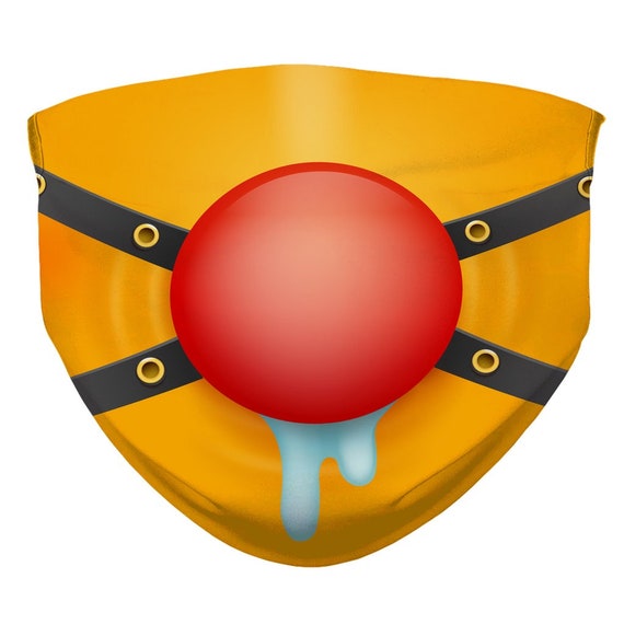 Emoji With Red Ball in Mouth Kinky Emoticon Funny Yellow Etsy