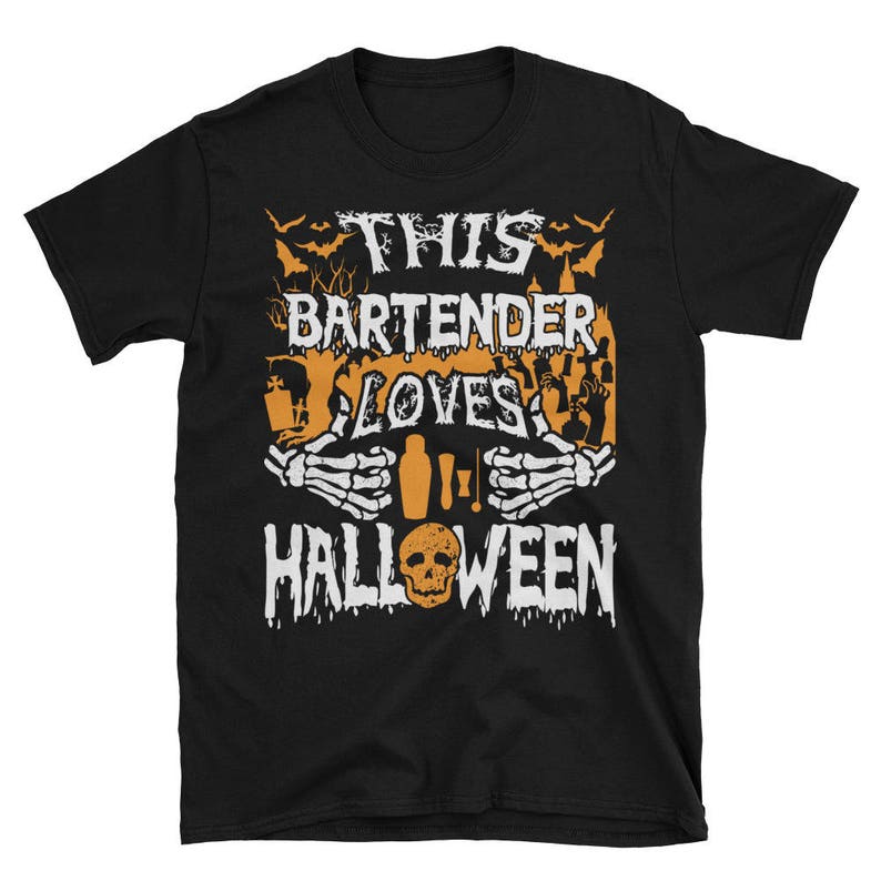 This Bartender Loves Halloween UNISEX T-Shirt Gift for Barkeeper image 1