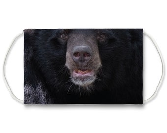 Black Bear Gesichtsmaske | Grizzly Bär | Wildtier |  Wildtier | Sublimation Gesichtsmaske | Mund Nasenbedeckung | Wiederverwendbare waschbare Maske