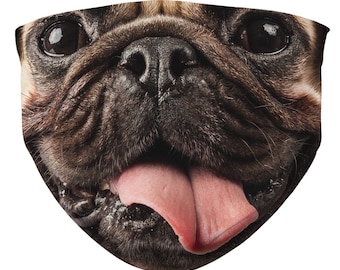 Pug Face Mask | Pug | Pugs | Dogs | Dog Lover | Sublimation Face Mask | Mouth Nose Cover | Reusable Washable Mask