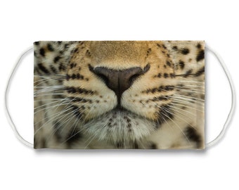 Leopard Face | Big Cat | Cheetah | Wild Animal | Africa | Zoo | Sublimation Face Mask | Mouth Nose Cover | Reusable Washable Mask