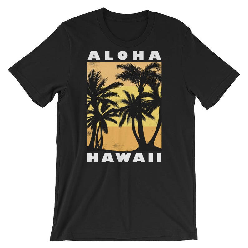 Aloha Beaches Hawaii T-Shirt Vintage Palms Shirt Vacation Gift image 1