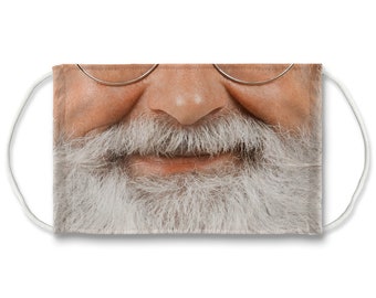 Santa Claus Face Mask | Christmas Gift Idea | Santas Beard | Santa Hat | Sublimation Face Mask | Mouth Nose Cover | Reusable Washable Mask