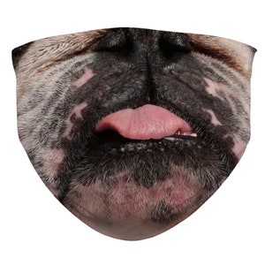 English Bulldog Face Mask | Bullie | Dogs | Dog Lover | Sublimation Face Mask | Mouth Nose Cover | Reusable Washable Mask