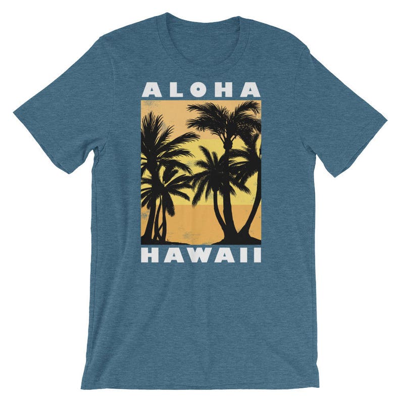 Aloha Beaches Hawaii T-Shirt Vintage Palms Shirt Vacation Gift image 3